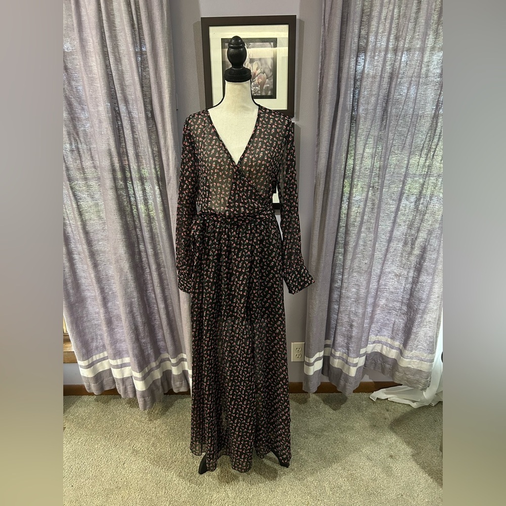Spyzone Exchange Sheer Floral Maxi Dress